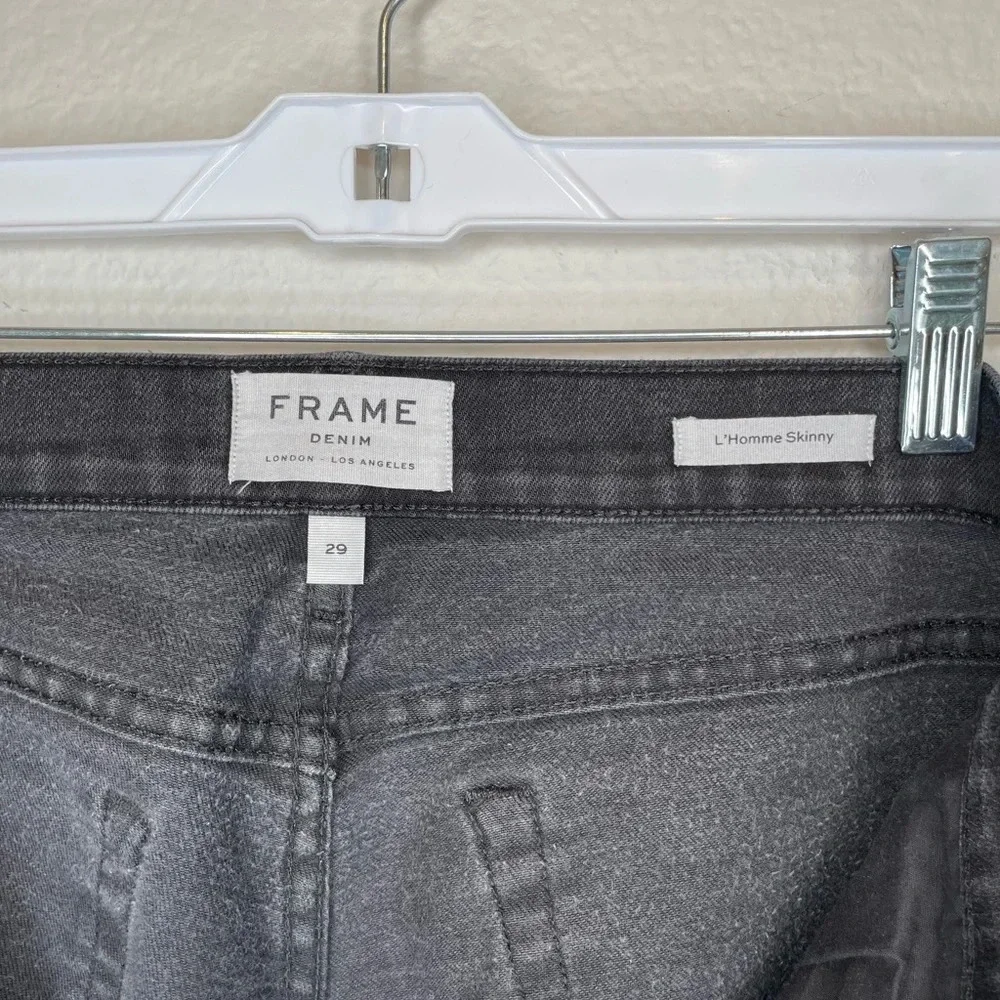 Frame Men's Black L'Homme Skinny Mid Rise Skinny Fit Jeans Size 29